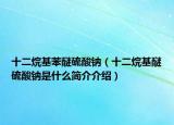 十二烷基苯醚硫酸钠（十二烷基醚硫酸钠是什么简介介绍）