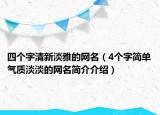 四个字清新淡雅的网名（4个字简单气质淡淡的网名简介介绍）