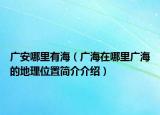 广安哪里有海（广海在哪里广海的地理位置简介介绍）