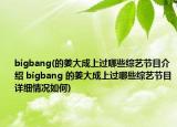 bigbang(的姜大成上过哪些综艺节目介绍 bigbang 的姜大成上过哪些综艺节目详细情况如何)