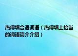 热得填合适词语（热得填上恰当的词语简介介绍）