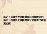 历史上有哪些大帝国曾经非常辉煌介绍(历史上有哪些大帝国曾经非常辉煌详细情况如何)