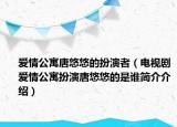 爱情公寓唐悠悠的扮演者（电视剧爱情公寓扮演唐悠悠的是谁简介介绍）