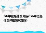tsb单位是什么介绍(tsb单位是什么详细情况如何)