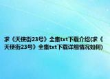 求《天使街23号》全集txt下载介绍(求《天使街23号》全集txt下载详细情况如何)