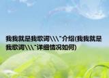 我我就是我歌词\