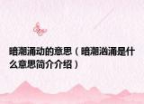 暗潮涌动的意思（暗潮汹涌是什么意思简介介绍）