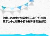 剑网三怎么中止驯养中的马驹介绍(剑网三怎么中止驯养中的马驹详细情况如何)