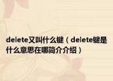 delete又叫什么键（delete键是什么意思在哪简介介绍）