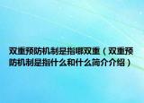 双重预防机制是指哪双重（双重预防机制是指什么和什么简介介绍）