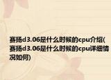 赛扬d3.06是什么时候的cpu介绍(赛扬d3.06是什么时候的cpu详细情况如何)