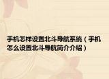 手机怎样设置北斗导航系统（手机怎么设置北斗导航简介介绍）