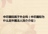 中芯国际属于外企吗（中芯国际为什么是外国法人简介介绍）