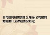 公司建网站需要什么介绍(公司建网站需要什么详细情况如何)