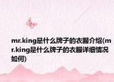 mr.king是什么牌子的衣服介绍(mr.king是什么牌子的衣服详细情况如何)