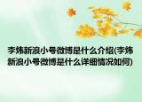 李炜新浪小号微博是什么介绍(李炜新浪小号微博是什么详细情况如何)