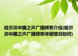 哈尔滨中国之声广播频率介绍(哈尔滨中国之声广播频率详细情况如何)