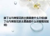 薛丁山与樊梨花的主题曲是什么介绍(薛丁山与樊梨花的主题曲是什么详细情况如何)