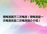 锂电池属于二次电池（锂电池是一次电池还是二次电池简介介绍）