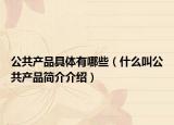 公共产品具体有哪些（什么叫公共产品简介介绍）