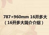 787×960mm 16开多大（16开多大简介介绍）