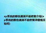 xp系统的那些漏洞不能修复介绍(xp系统的那些漏洞不能修复详细情况如何)