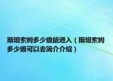 斯坦索姆多少级能进入（斯坦索姆多少级可以去简介介绍）