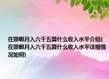 在邯郸月入六千五算什么收入水平介绍(在邯郸月入六千五算什么收入水平详细情况如何)