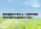 数字电路DFF是什么（在数字电路中DFF是什么意思简介介绍）