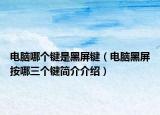 电脑哪个键是黑屏键（电脑黑屏按哪三个键简介介绍）