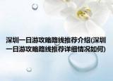 深圳一日游攻略路线推荐介绍(深圳一日游攻略路线推荐详细情况如何)