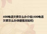 400电话欠费怎么办介绍(400电话欠费怎么办详细情况如何)