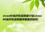 vivox6D能开机但黑屏介绍(vivox6D能开机但黑屏详细情况如何)
