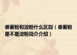 番薯粉和淀粉什么区别（番薯粉是不是淀粉简介介绍）