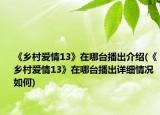 《乡村爱情13》在哪台播出介绍(《乡村爱情13》在哪台播出详细情况如何)
