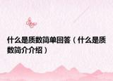 什么是质数简单回答（什么是质数简介介绍）