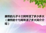 康熙的儿子十三阿哥活了多少多大（康熙的十七阿哥活了多大简介介绍）