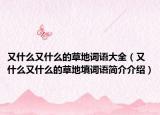 又什么又什么的草地词语大全（又什么又什么的草地填词语简介介绍）