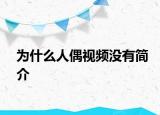 为什么人偶视频没有简介