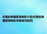 好看的泰国爱情电影介绍(好看的泰国爱情电影详细情况如何)