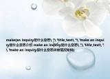 make(an inquiry是什么意思