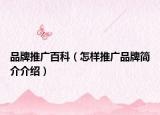 品牌推广百科（怎样推广品牌简介介绍）