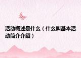 活动概述是什么（什么叫基本活动简介介绍）