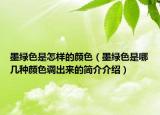 墨绿色是怎样的颜色（墨绿色是哪几种颜色调出来的简介介绍）