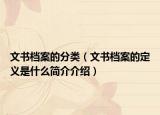 文书档案的分类（文书档案的定义是什么简介介绍）