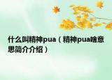 什么叫精神pua（精神pua啥意思简介介绍）