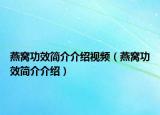 燕窝功效简介介绍视频（燕窝功效简介介绍）