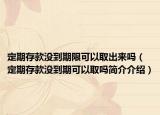 定期存款没到期限可以取出来吗（定期存款没到期可以取吗简介介绍）
