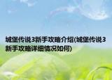 城堡传说3新手攻略介绍(城堡传说3新手攻略详细情况如何)