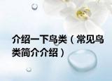 介绍一下鸟类（常见鸟类简介介绍）